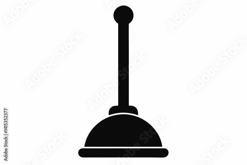 Toilet Plunger Silhouette Vector Illustration Black