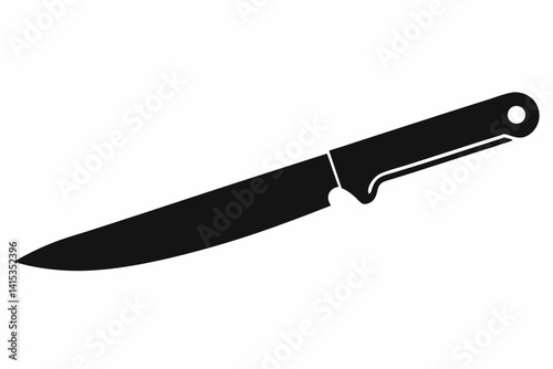 Utility Knife Silhouette Vector Illustration Black