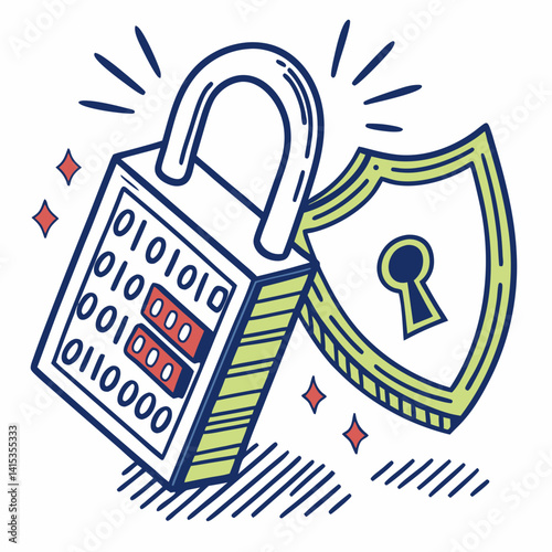 Data Protection With Shield And Lock Security System Against Cyber Attack