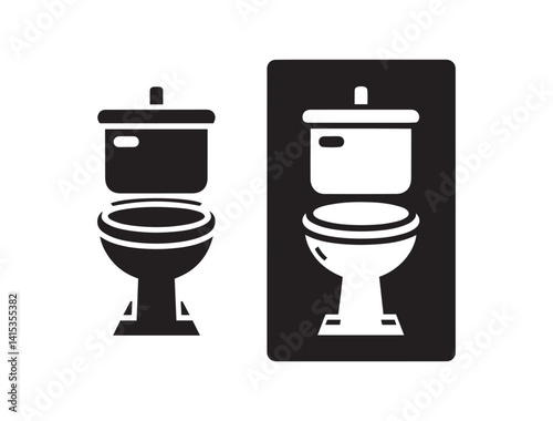 Toilet Silhouette Set – Modern Vector Icons