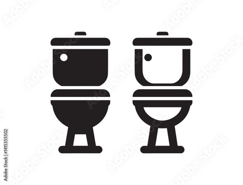 Clean Black and White Toilet Symbols – Flat Design