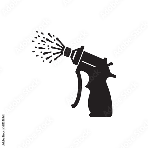 Spray Bottle Silhouette — Black and White Minimalist Cleaning Product Icon