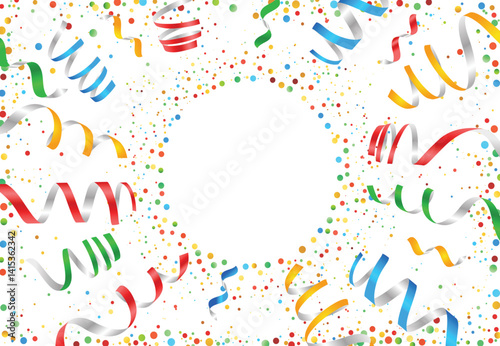 Realistic colorful confetti background	