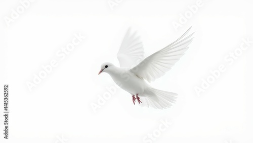 Obraz na płótnie White Dove in Flight, Symbol of Peace and Hope w salonie
