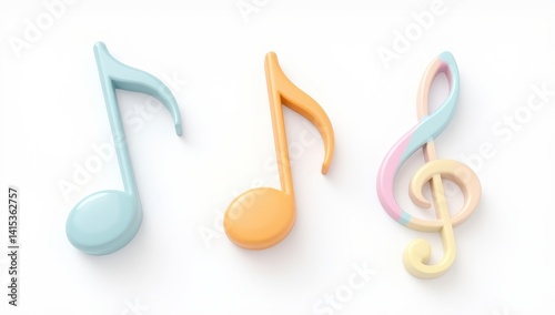 Pastel Music Notes and Treble Clef