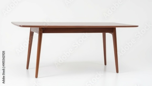 Obraz na płótnie Modern Wooden Dining Table with Tapered Legs w salonie