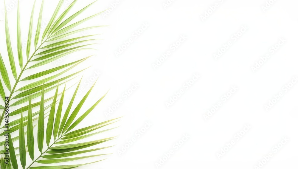 Tropical Palm Leaves on White Background