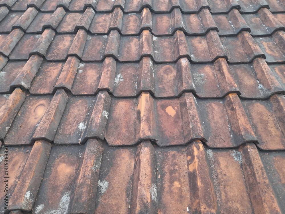 Fototapeta premium Traditional Java and Sunda roof tile detail that made from sticky soil