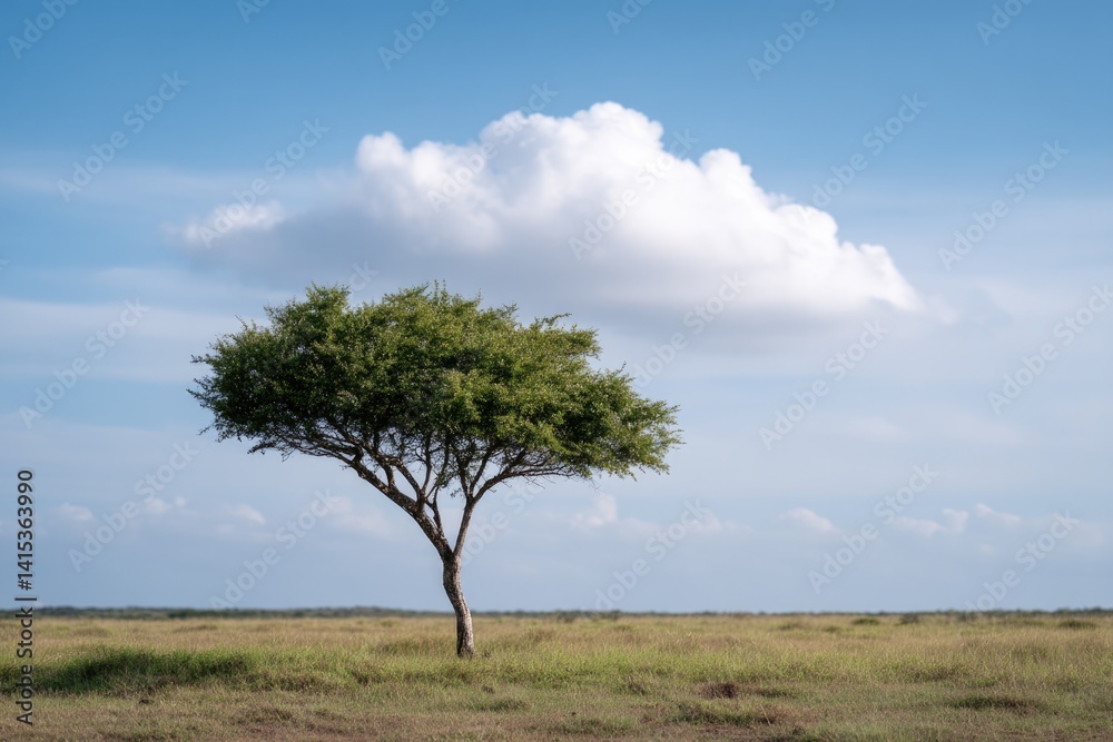 lone acacia tree stands against vast expanse of south african savannah lone acacia tree stands against vast expanse of south african savannah