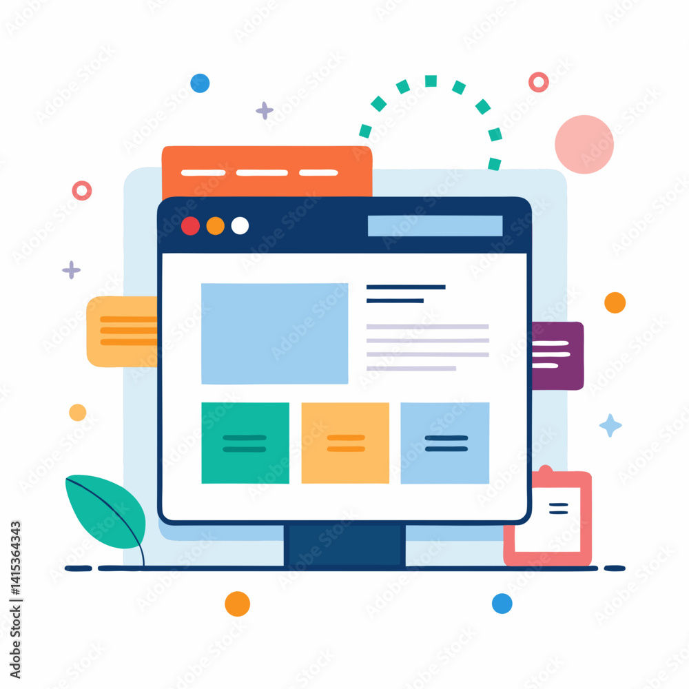 Flat Design Style Website Concept Modern Abstract Vector Illustration Flat Design Style Website Concept Modern Abstract Vector Illustration