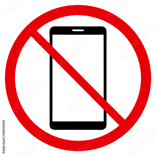 No smartphones allowed in classroom as a prohibition sign