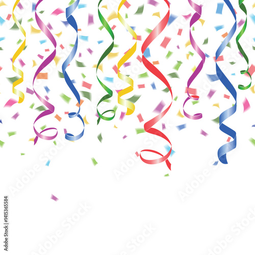 Realistic colorful confetti background	