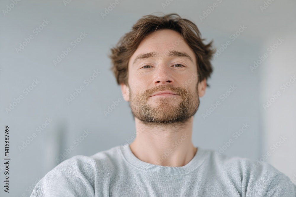Fototapeta premium close-up of teenage boy in wheelchair flexing his arms with pride after workout