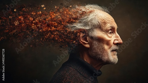 Elderly man's mind dispersing