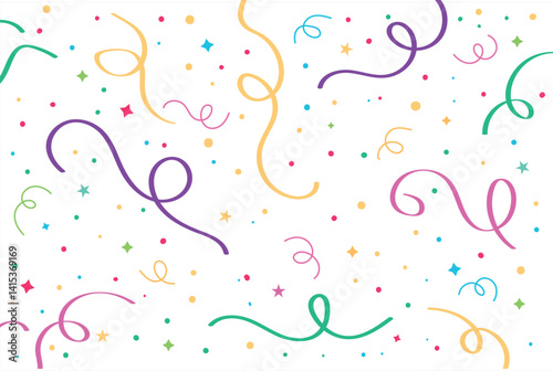 Realistic colorful confetti background	
