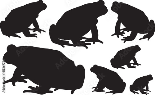 American Toad Silhouette – Minimal Vector Illustration on White Background
