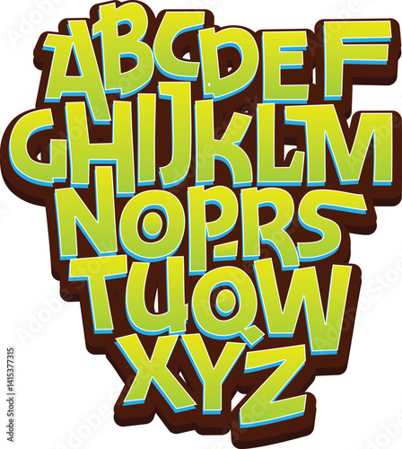 Vector hand drawn typeface in graffiti style.	