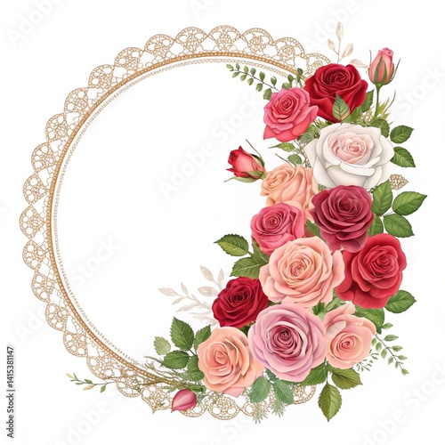 Bouquet of roses on a white background