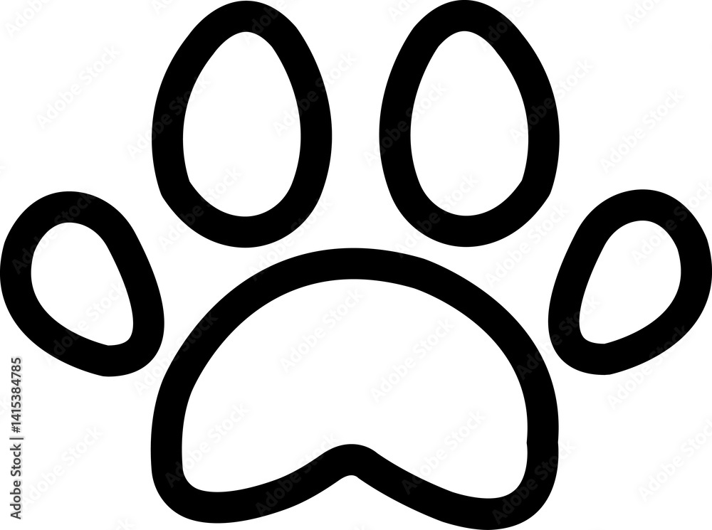 Dog paw print clip art design on plain white transparent isolated background for card, shirt, hoodie, sweatshirt, apparel, card, tag, mug, icon, poster or badge Dog paw print clip art design on plain white transparent isolated background for card, shirt, hoodie, sweatshirt, apparel, card, tag, mug, icon, poster or badge