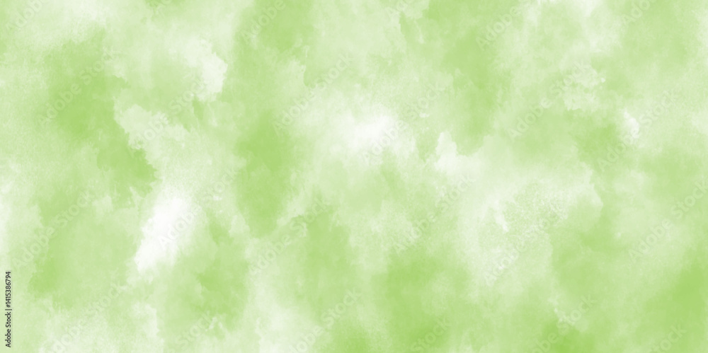 Green paint background. Abstract light green watercolor background. Brush stroked painting. Color splash background design. Watercolor paper texture backdrop with splashes.