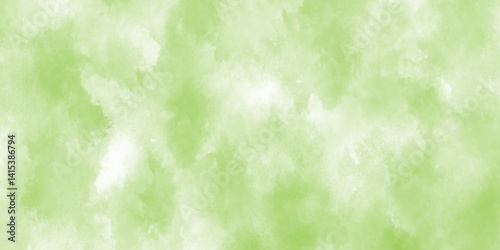 Green paint background. Abstract light green watercolor background. Brush stroked painting. Color splash background design. Watercolor paper texture backdrop with splashes.