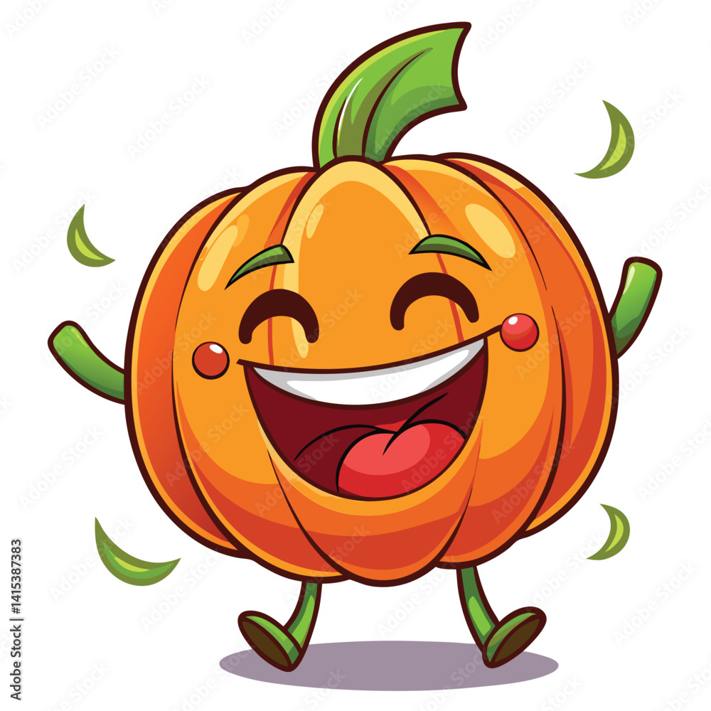 Fototapeta premium Happy cartoon pumpkin