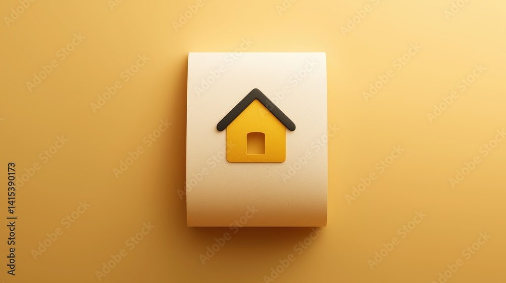 Debit Concept. Stylized house icon on a golden background. Debit Concept. Stylized house icon on a golden background.