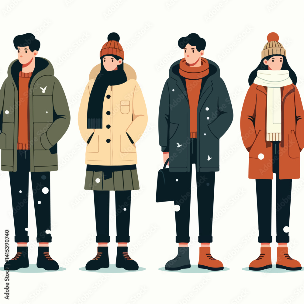 vector image of adult wearing jacket in winter vector image of adult wearing jacket in winter