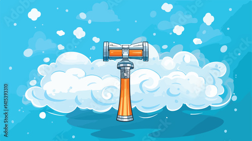 Professional Safety Razor and Shaving Foam on Color Background Vector Illustration