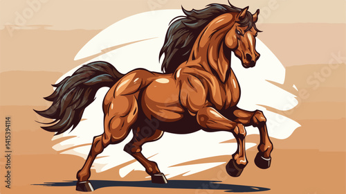 Powerful Horse Mascot Logo Flexing Muscles for Strength and Determination