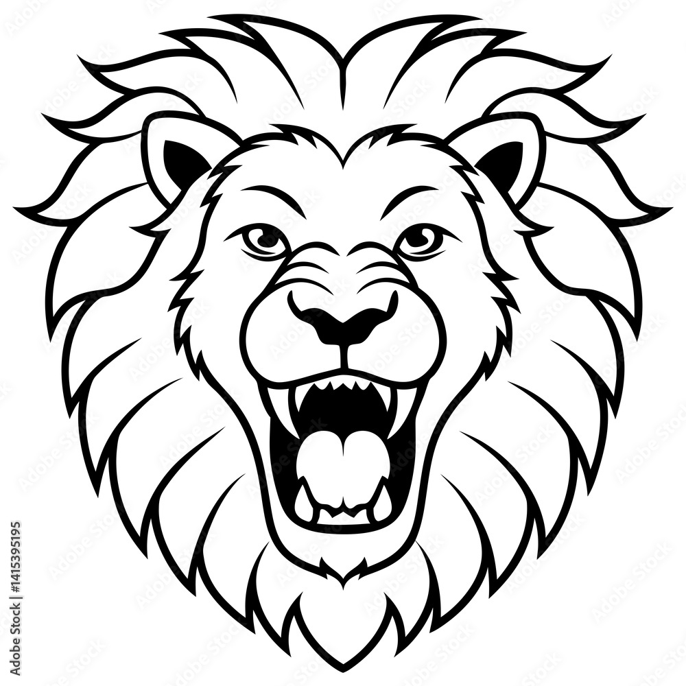 Naklejka premium lion head vector