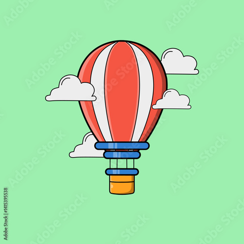 Simple hot air balloon illustration cartoon