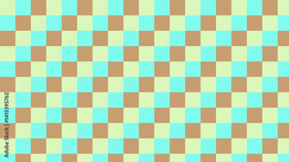Fototapeta premium Checkered pattern of light beige and teal squares