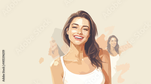 Professional Dental Hygienist Examining Teeth Models with Young Woman on Light Background