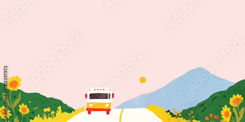 An illustrated bus journeys...