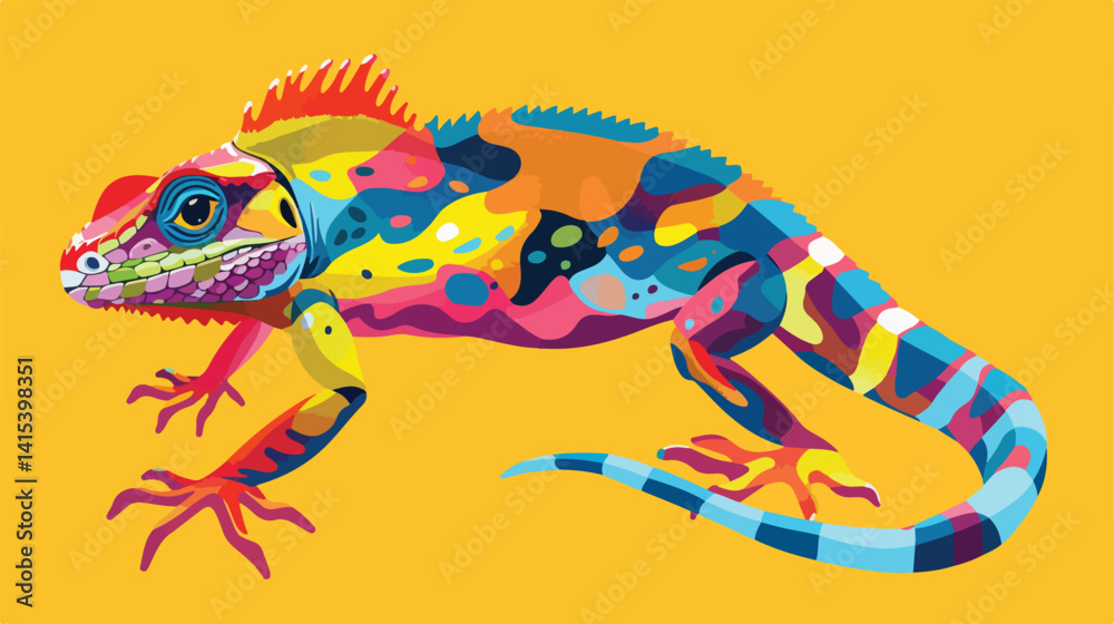 Fototapeta premium Vibrant Reptile Animal Icon Vector Illustration for Graphic Design Projects