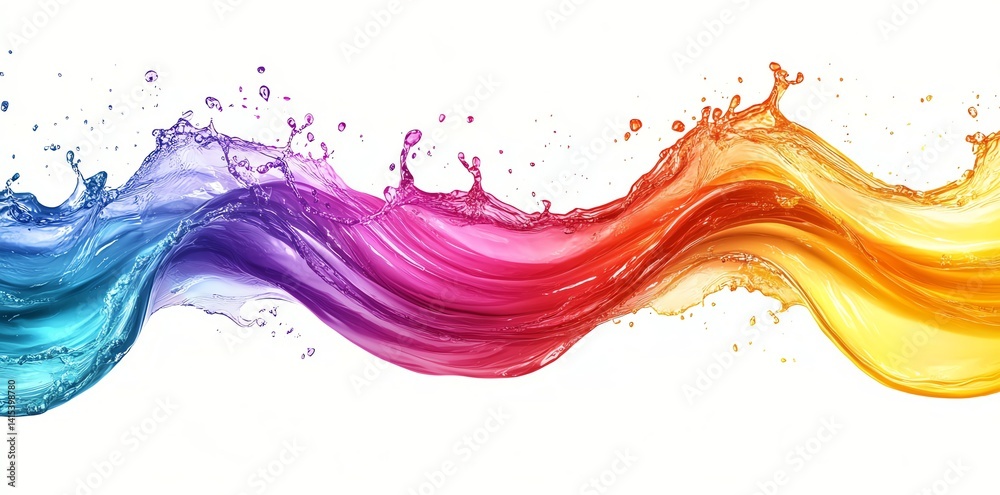 Dynamic splashes of colorful water create an artistic flow, evoking energy and creativity. Ideal for design projects and marketing materials. Dynamic splashes of colorful water create an artistic flow, evoking energy and creativity. Ideal for design projects and marketing materials.