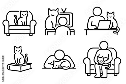 outline vector icons of heart home décor: heart cushion, wall art heart, heart light, heart vase, candle with heart, heart frame, decorative heart, heart mirror., set of line style icons in a modern,