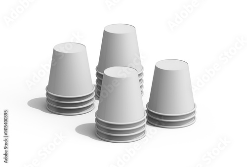 Paper coffee cup mockup blank image, white background