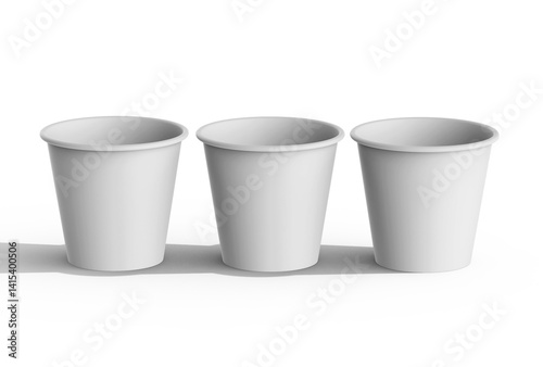 Paper coffee cup mockup blank image, white background