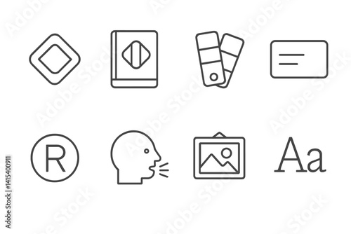 outline vector icons of corporate email: business domain, employee inbox, company footer, email signature, internal message, company branding, HR email, team updates.-based, set of line style icons