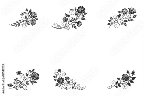 beautiful rose flower silhouette