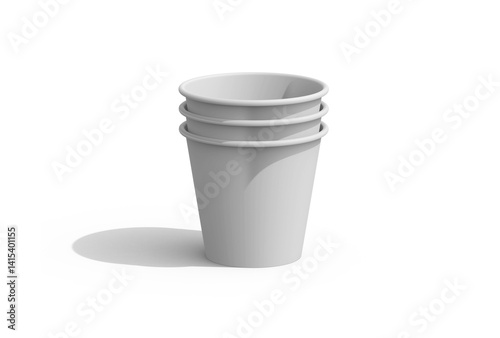 Paper coffee cup mockup blank image, white background