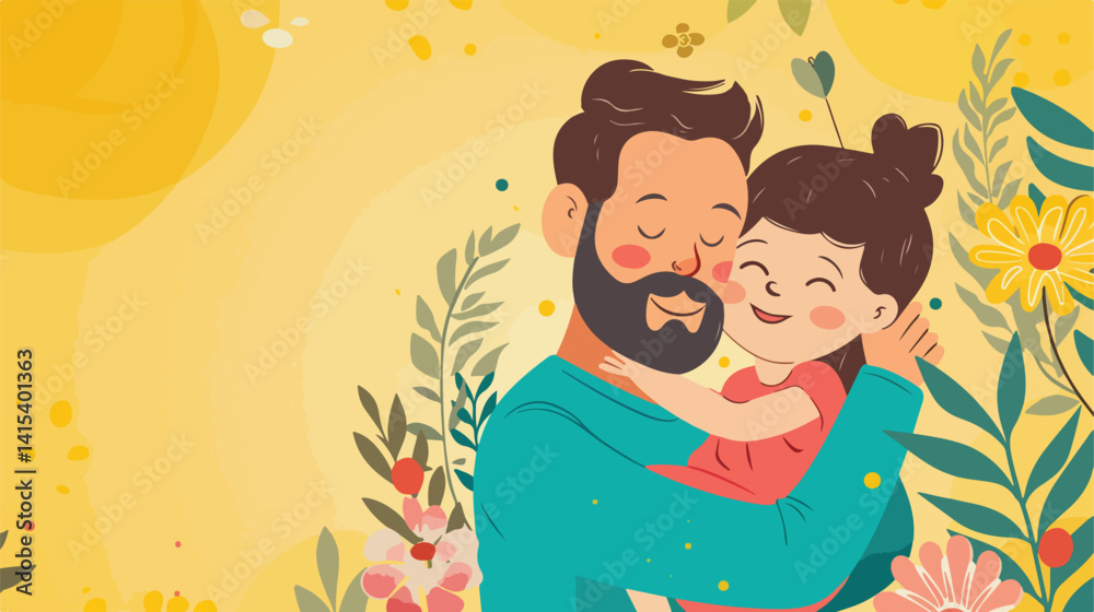 Fathers Day Yellow Background Vector Illustration Design Fathers Day Yellow Background Vector Illustration Design