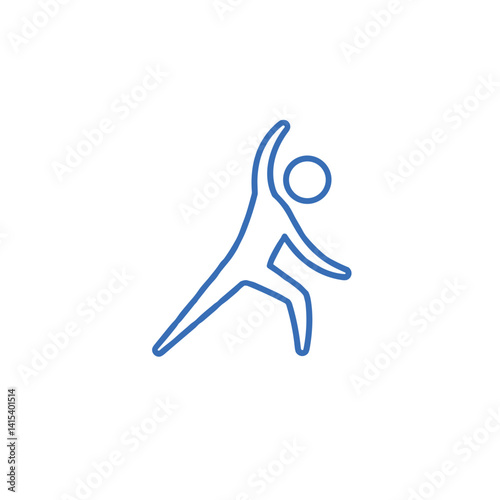 Stretching exercise icon for fitness and wellness apps