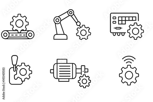 outline vector icons of cloud devops: CI/CD cloud, deployment icon, code in cloud, automation gear, pipeline icon, container deploy, Git sync, build icon. set of line style icons in a modern,