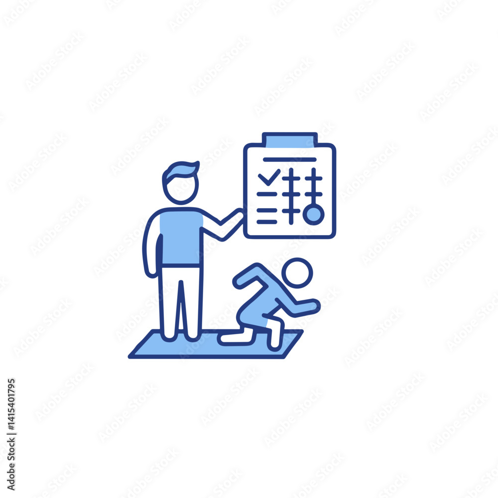 Personal trainer icon for fitness apps and workout programs