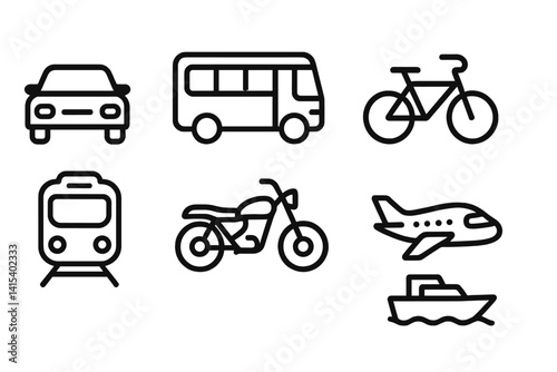 outline vector icons of baby transportation: stroller, baby car seat, carrier wrap, baby swing, bike seat, travel crib, sling, baby backpack. set of line style icons in a modern, minimalist design.