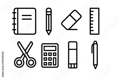 outline vector icons of personal location uses: home pin, work location, gym, favorite café, friend’s house, meeting point, delivery address, school pin. set of line style icons in a modern,