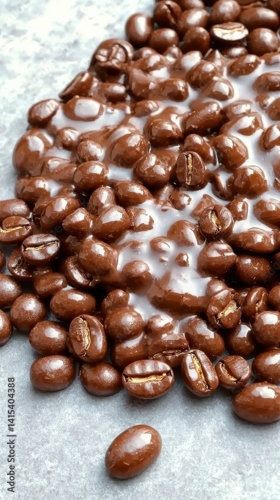 Obraz premium Gourmet Chocolate Covered Coffee Beans: Delicious and Irresistible Treat, Perfect for Indulgence or Gifts